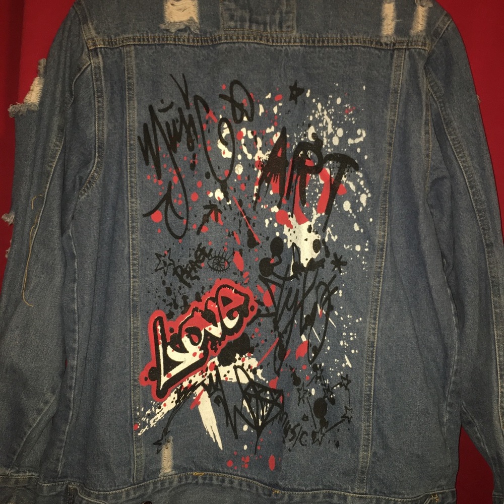 Graffiti denim jean jacket